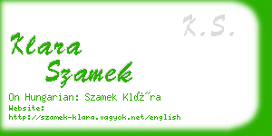 klara szamek business card